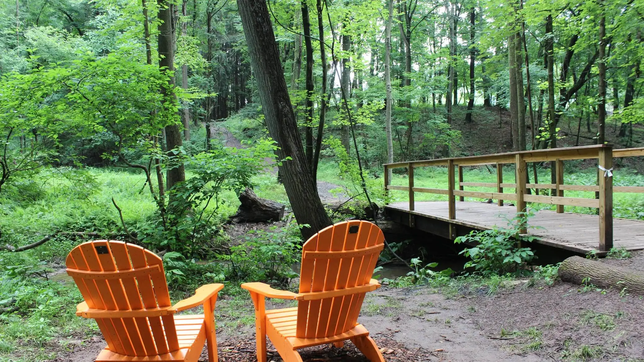The iconic Detweiler orange chairs are perfect for enjoying the endless view of Detweiler Park
