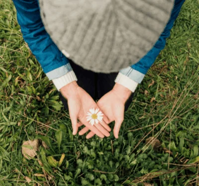 Awe-Holding a Daisy